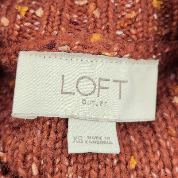 Loft Turtleneck Sweater Women Size XS  Flecked Chunky Knit Winter Fall Cabincore - Picture 3 of 7
